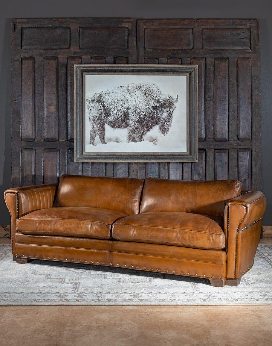 Duncan Burnished Leather Sofa - American Made Luxury Furniture - Your Western Decor