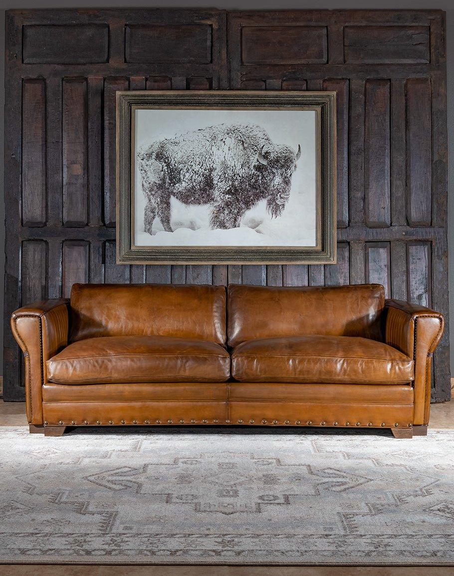 Duncan Burnished Leather Sofa - American Made Luxury Furniture - Your Western Decor