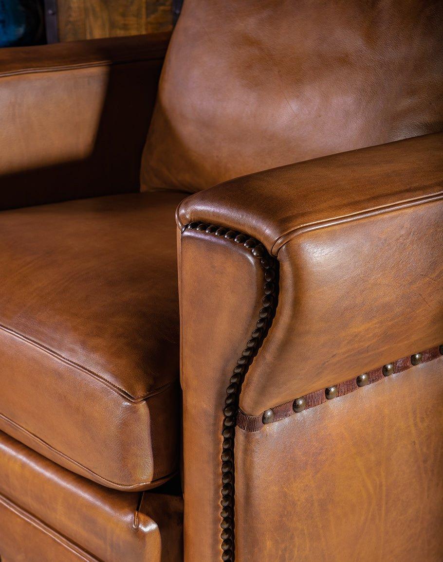 Duncan Burnished Leather Chair - American Made Furniture - Your Western Decor