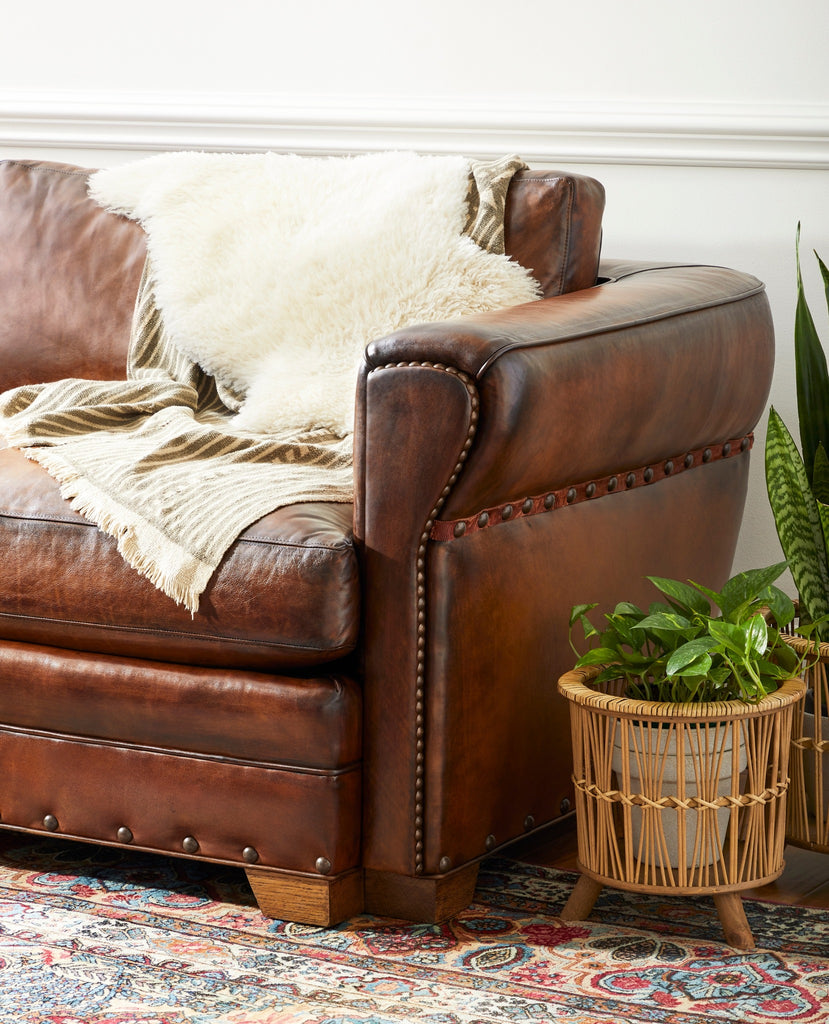 Duncan brown leather couch - Your Western Decor