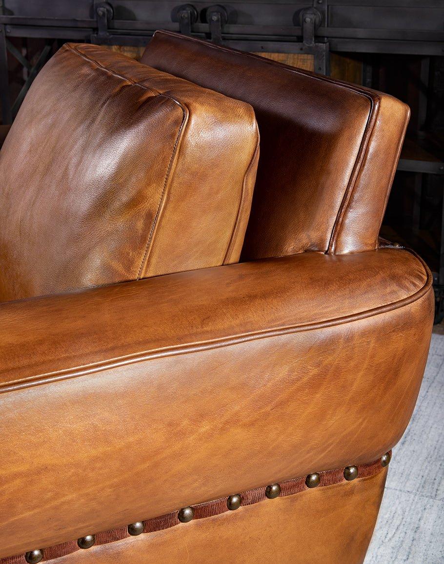 Duncan Burnished Leather Chair - American Made Furniture - Your Western Decor