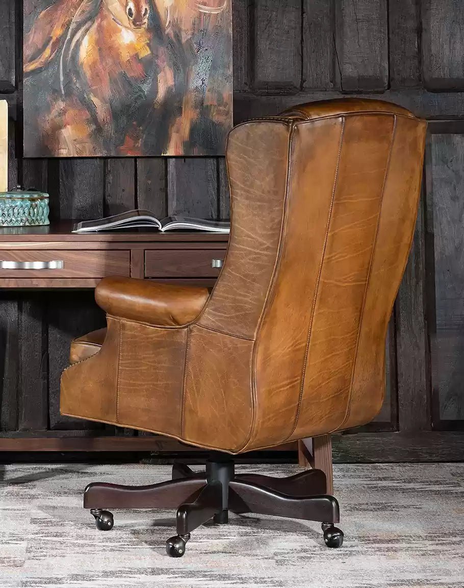 American made Duncan Saddle Leather Office Chair - Your Western Decor