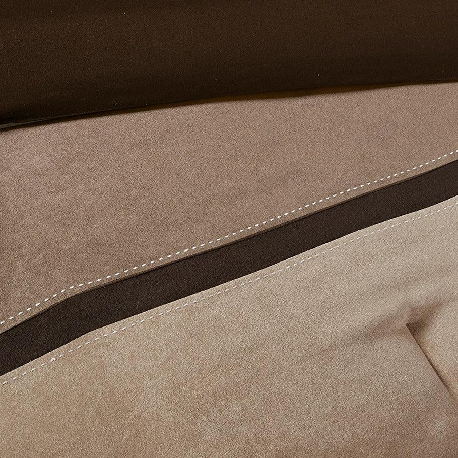 Micro suede bedding fabric detail in brown hues - Your Western Decor