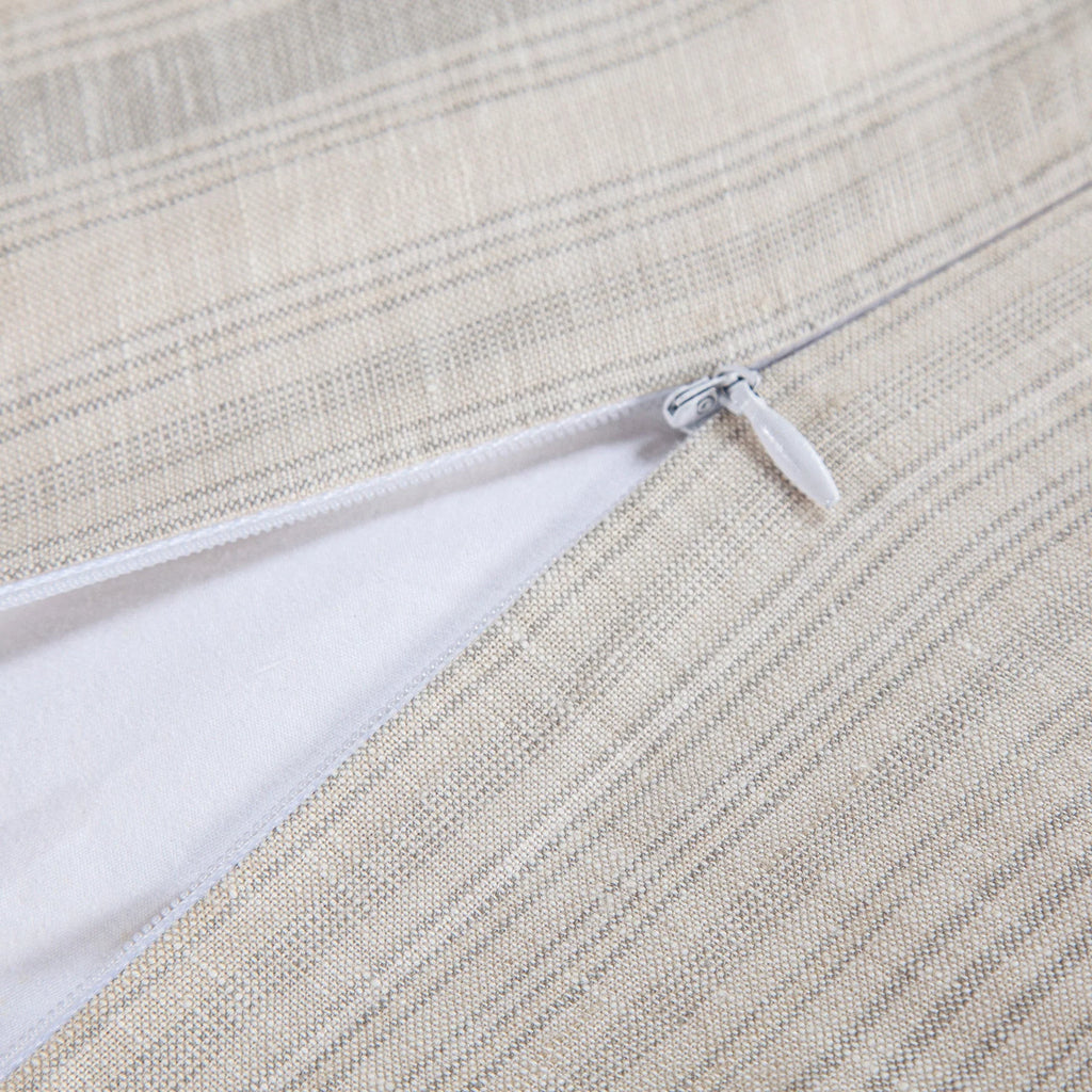Flax linen duvet zipper detail - Your Western Decor
