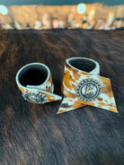 Best of the West Cowhide Western Napkin Rings with western conchos - Your Western Decor