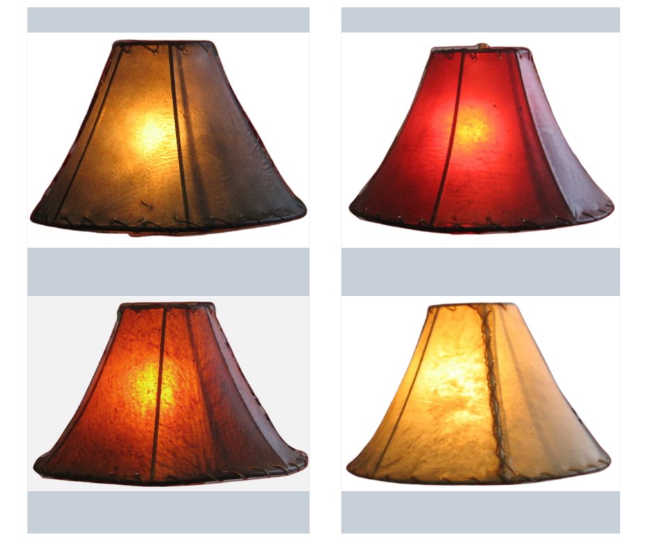 Handmade dyed rawhide lamp shades made in Mexico - Your Western Decor