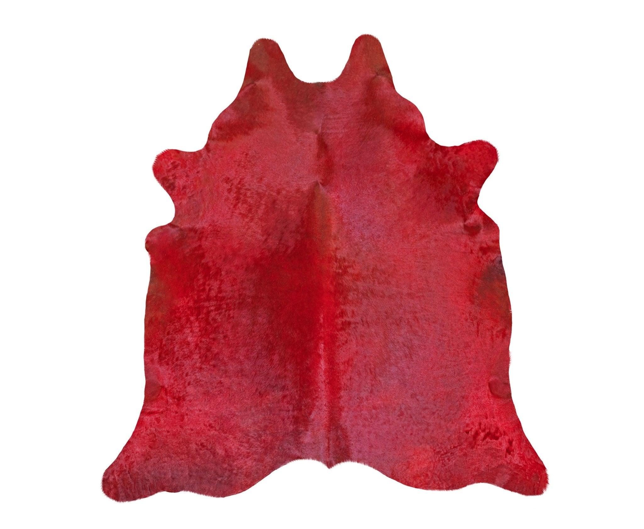 Solid Red Dyed Cowhide Rug - Your Western Decor