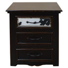 Regal Ebony Black/White Cowhide Nightstand - Your Western Decor