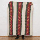 Eco Equine Striped Snaffle Woven Throw Blanket, Ivory, red, green, yellow. Made in the USA. Your Western Decor