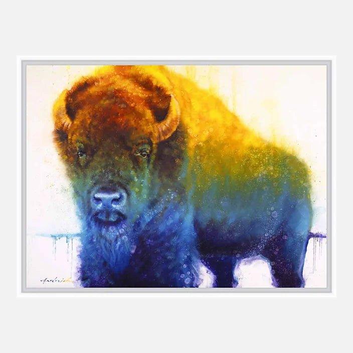 Electric Buffalo Framed Canvas Art by David Frederick Riley - Your Western Decor