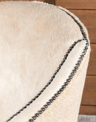 American made Elegant Ivory Cowhide Accent Chair detail - Your Western Decor