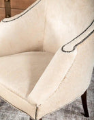 American made Elegant Ivory Cowhide Accent Chair - Your Western Decor