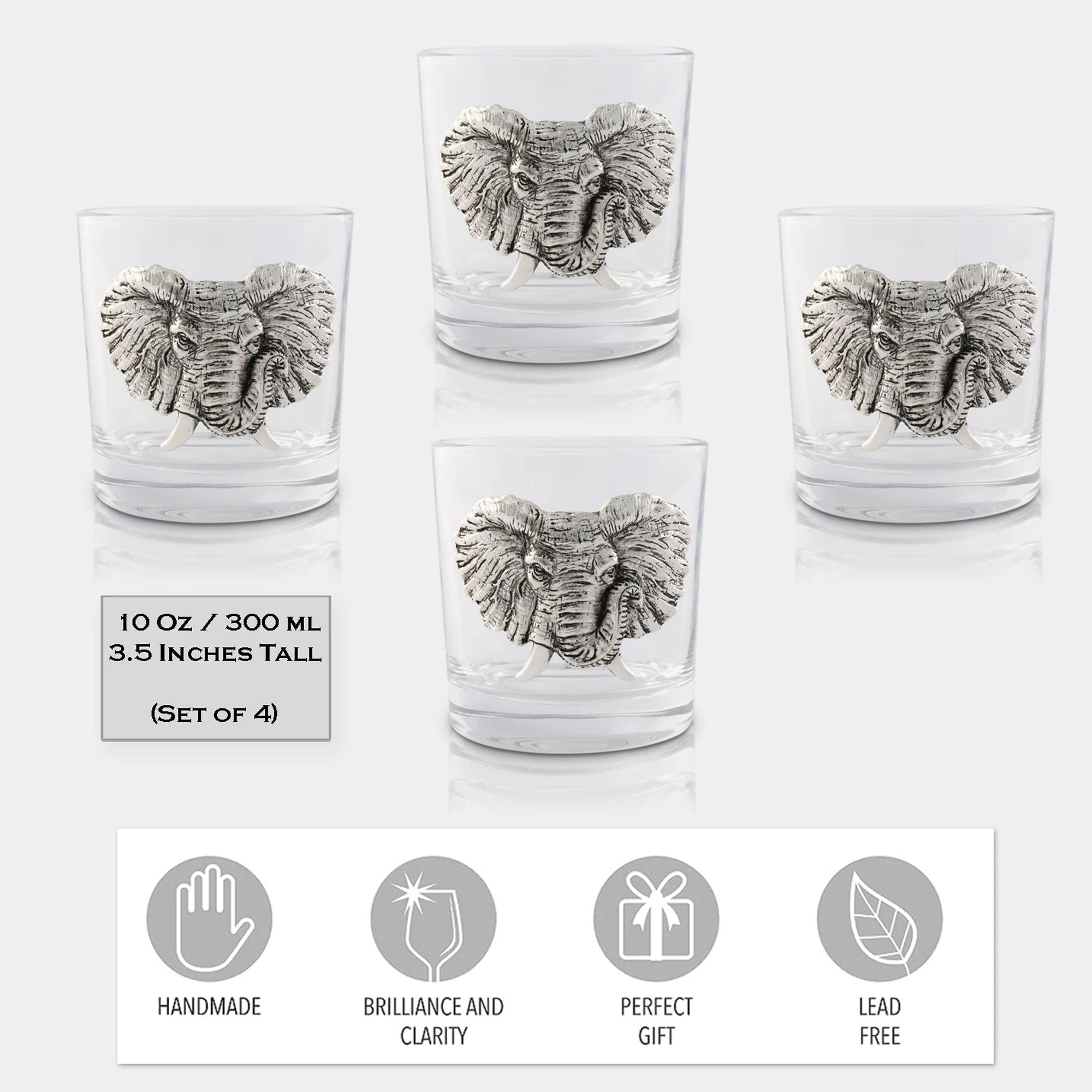 Elephant Theme Whiskey Glass Set - Your Western Decor