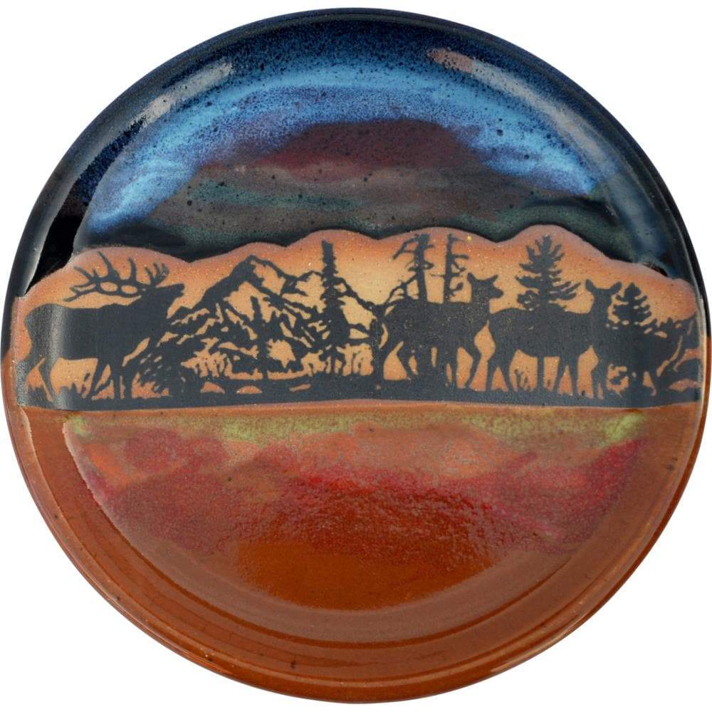 Elk Azul Scape Handmade Pottery Salad Plates. Made in the USA. Your Western Decor