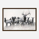 Elk canvas art with brown frame - Your Western Decor