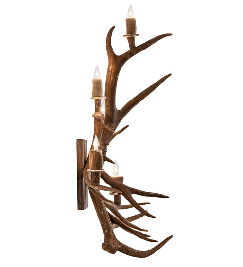 Side view of antler wall sconce