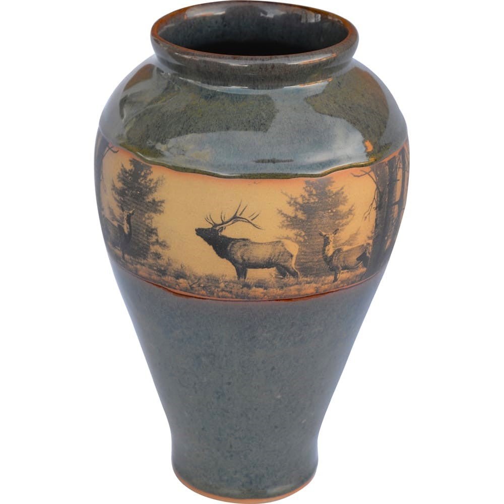 Elk Ridge Ceramic Vase in Sea Mist Glaze - Handmade in the USA - Your Western Decor