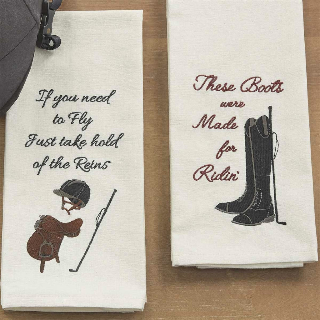 Riding Gear Embroidered Dish Towels - Your Western Decor, LLC