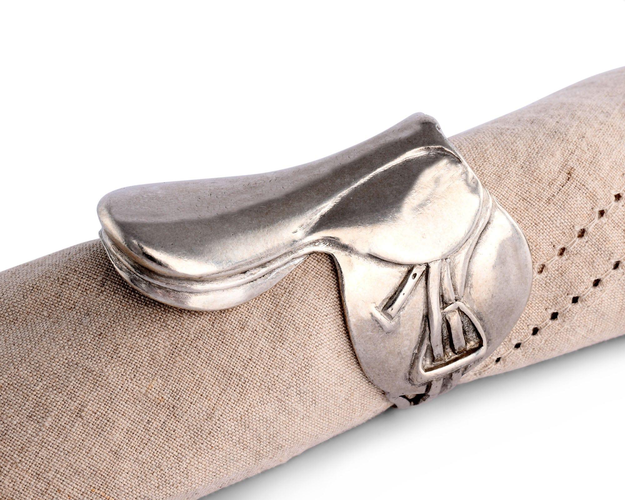 Pewter english saddle napkin ring - Your Western Decor