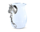 Horse Head Pitcher - Glass & Pewter - Horse head with Bridle & rope handle - Your Western decor