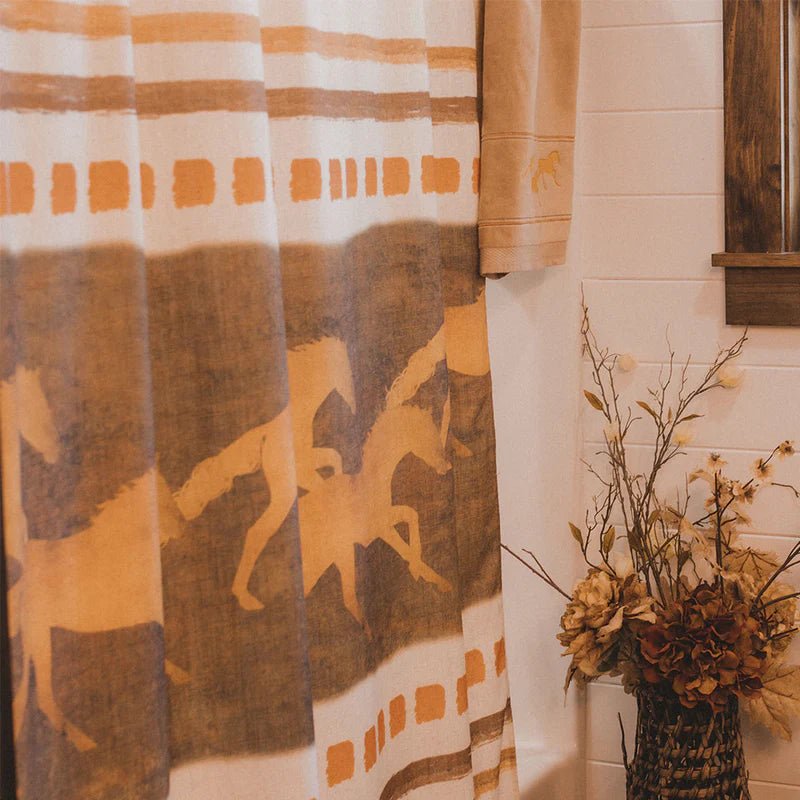 Print on Equestrian Run Shower Curtain - Your Western Decor