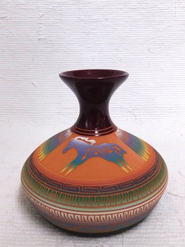 Etched Navajo Horse Clay Smoke Pot - Your Western Decor