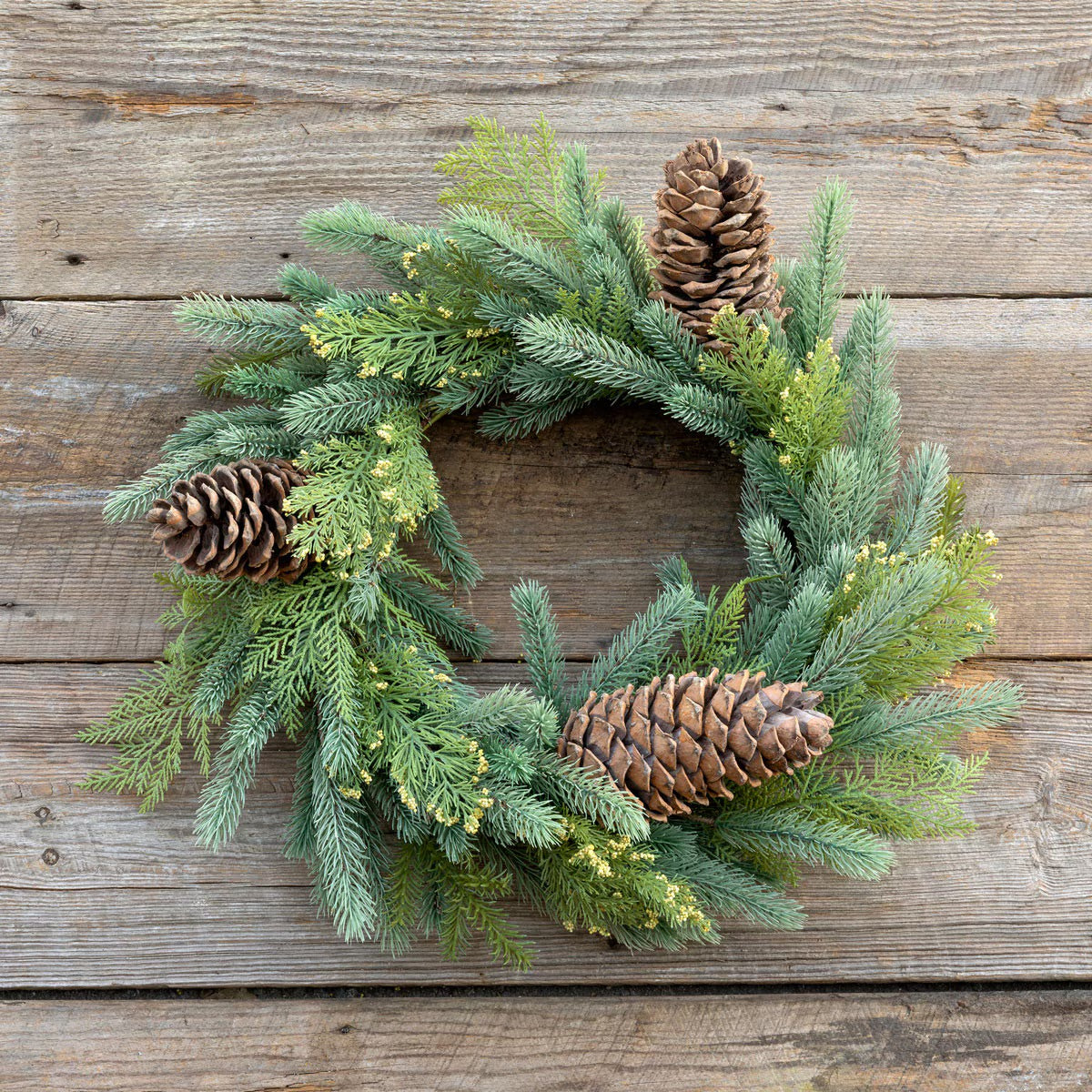 Mixed Evergreen & Pine Cone Wreath - Your Western Decor