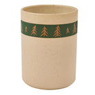 Pine tree themed stoneware utensil crock for cabin and lodge kitchens