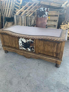 Custom Western Paneled Executive Desk cowhide upholstery - Your Western Decor