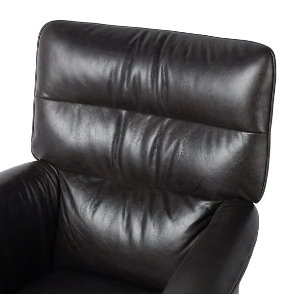 Executive Black Leather Desk Chair with swivel and castors - Your Western Decor