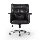 Executive Black Leather Desk Chair with swivel and castors - Your Western Decor