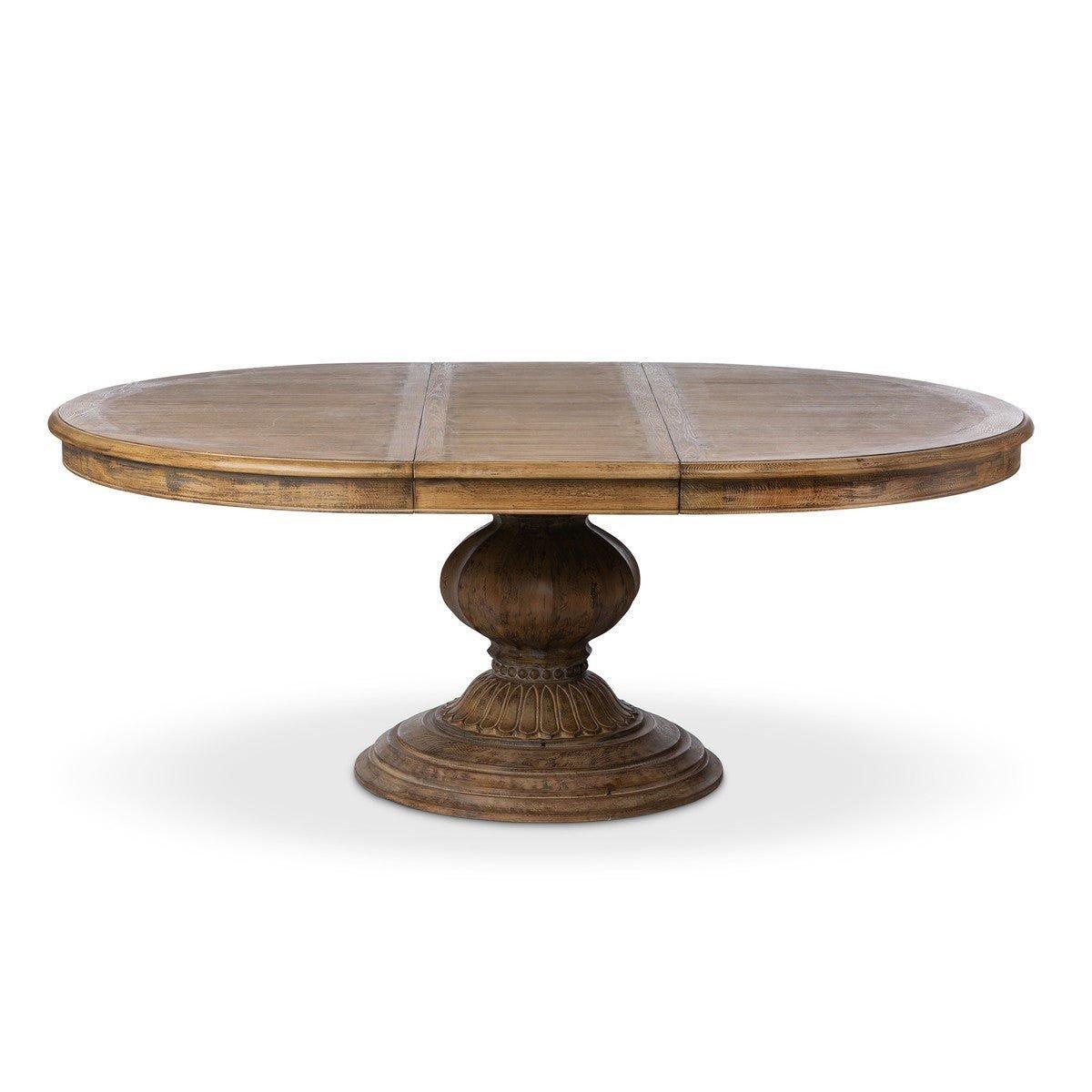 Rustic Extendable Pedestal Dining Table | Round Wood Table – Your ...