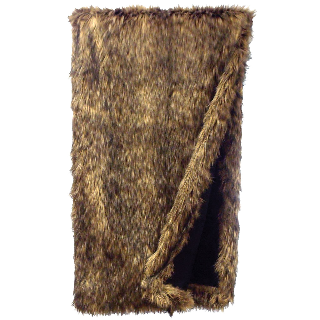 Faux Coyote Fur Throw Blanket made in the USA - Your Western Decor