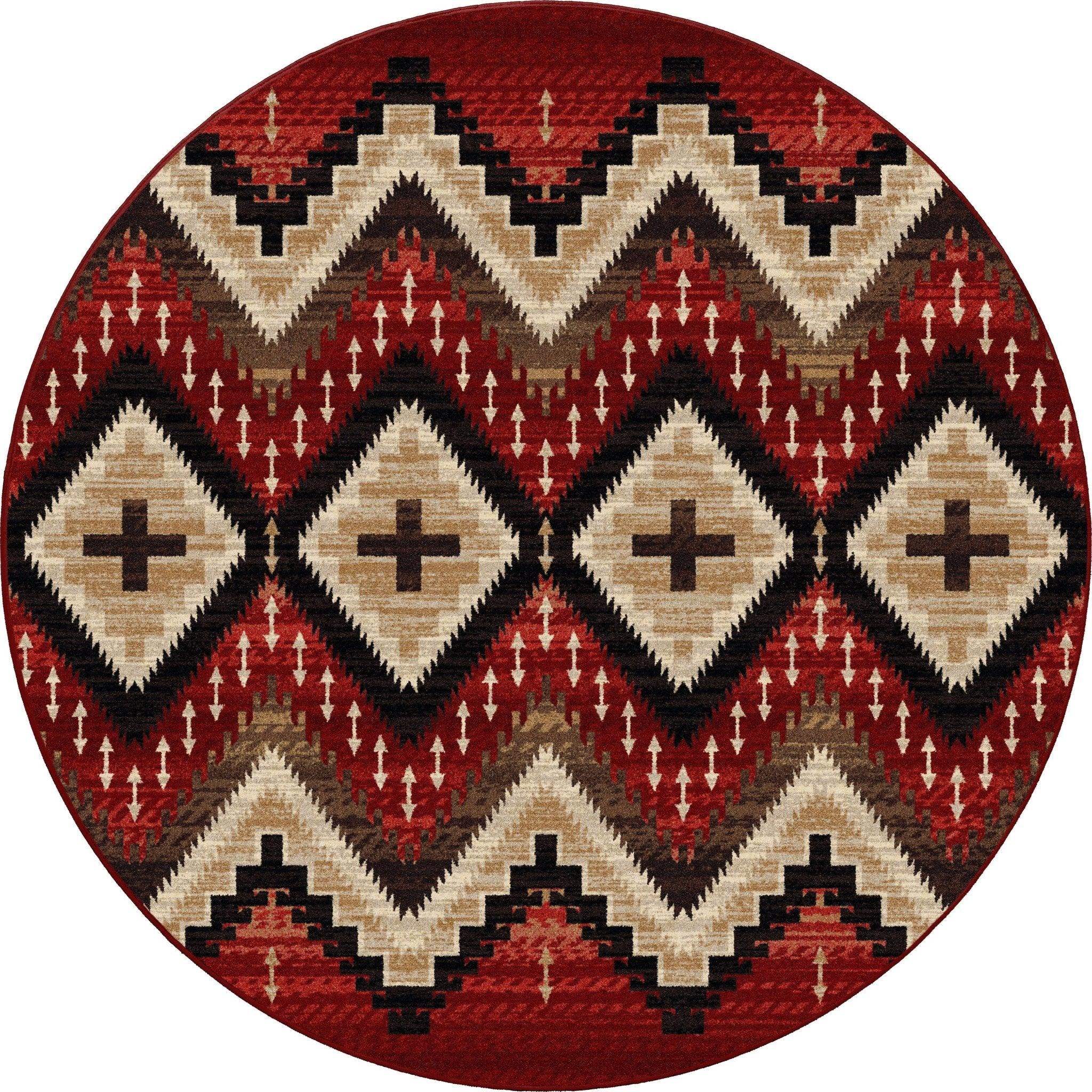 Fire Seeker 8' Round Area Rug made in the USA - Your Western Decor