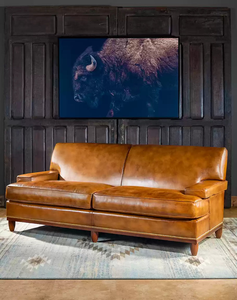 Flat Iron Ranch Leather Sofa American Made - Your Western Decor