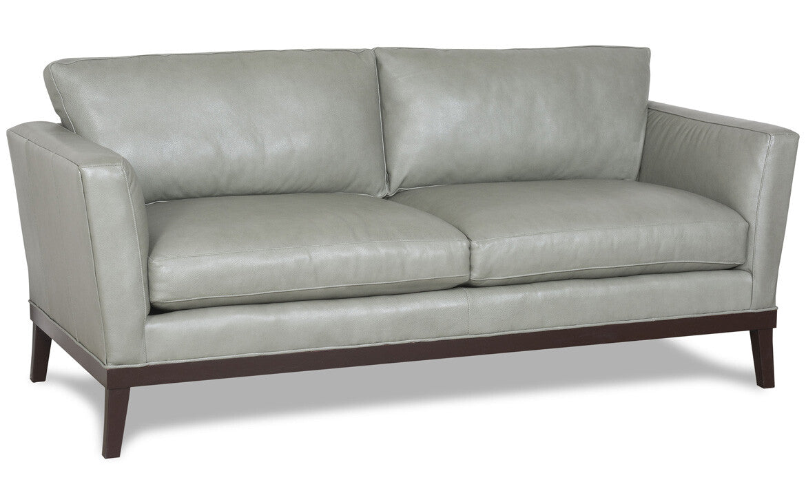 Grey leather sofa front - Your Western Decor