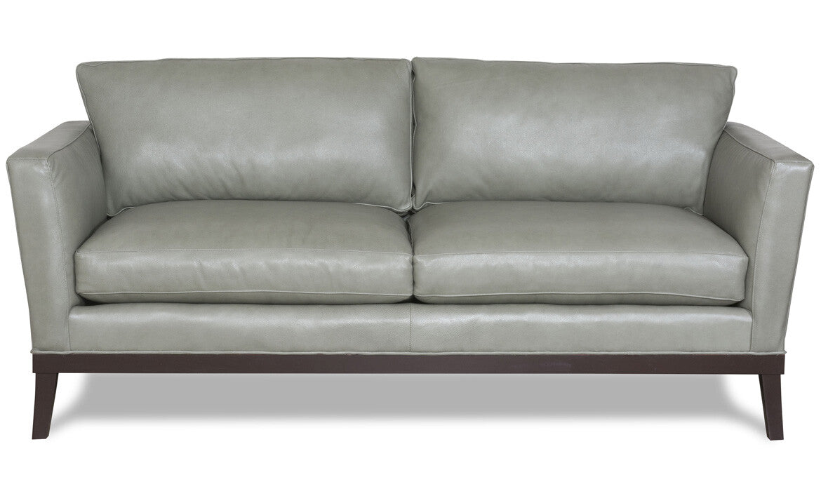 Flat iron ranch leather sofa front - Your Western Decor
