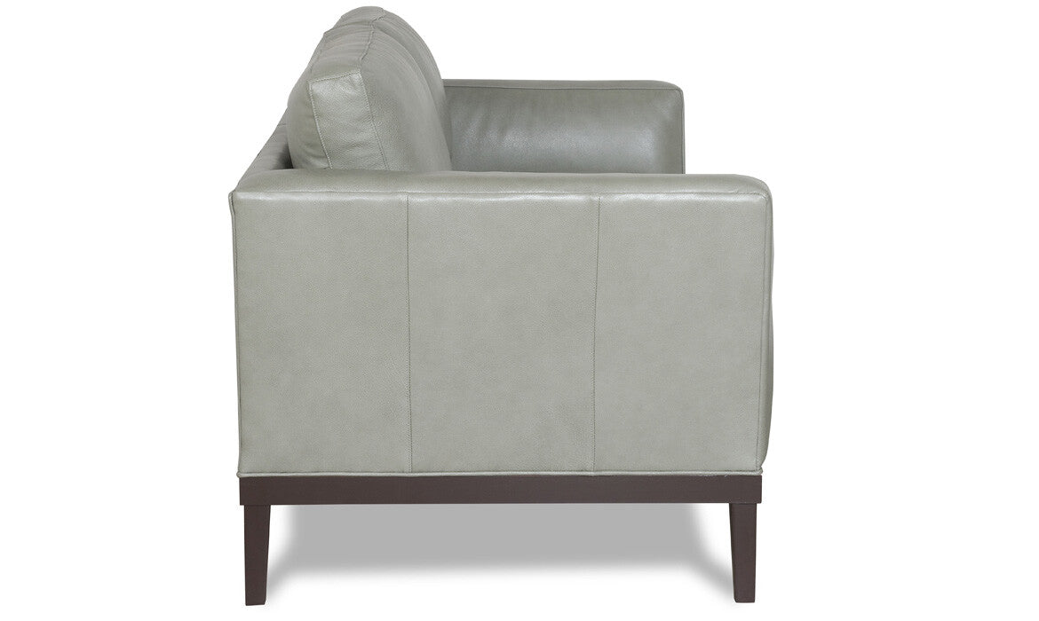 Grey leather sofa arm - Your Western Decor