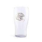 Clear glass with a silver football helmet emblem - Your Western Decor