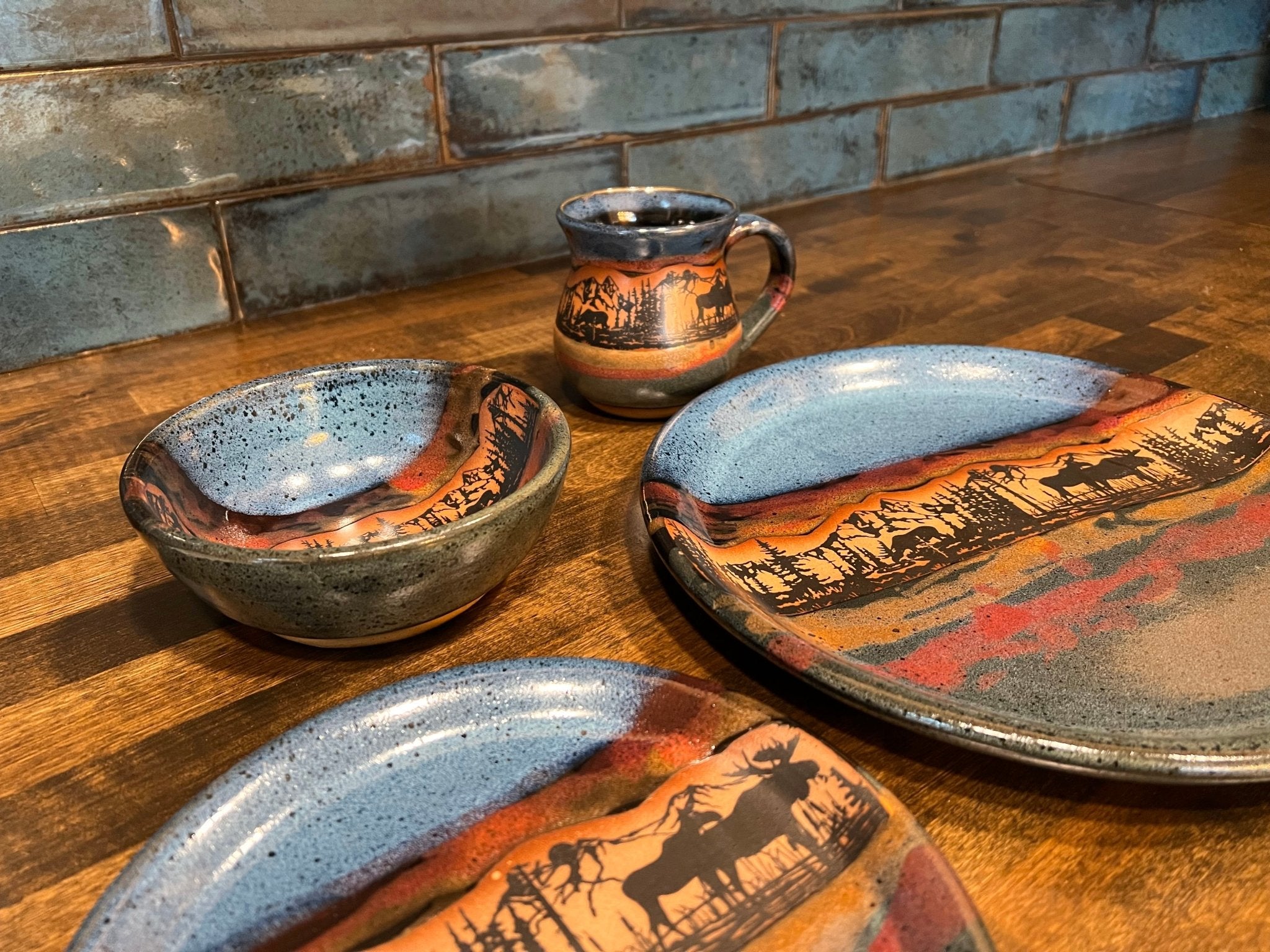 Forest Moose Dinnerware Oz Lodge Alaska - Your Western Decor