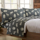 Forest Wildlife Microfiber Sheets in dark grey and white - Your Western Decor