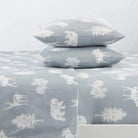 Forest Wildlife Microfiber Sheets in light grey and white - Your Western Decor