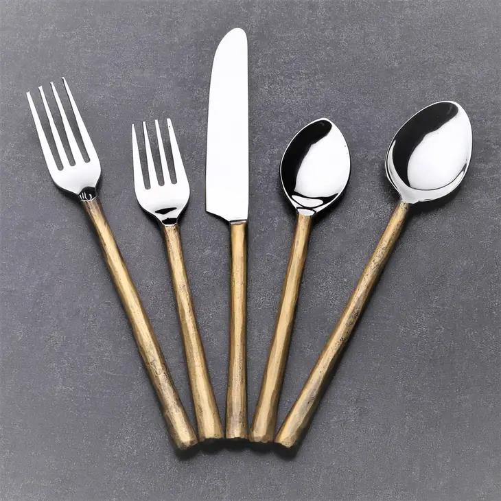 Forged Rustic Gold Handle Flatware - Your Western Decor