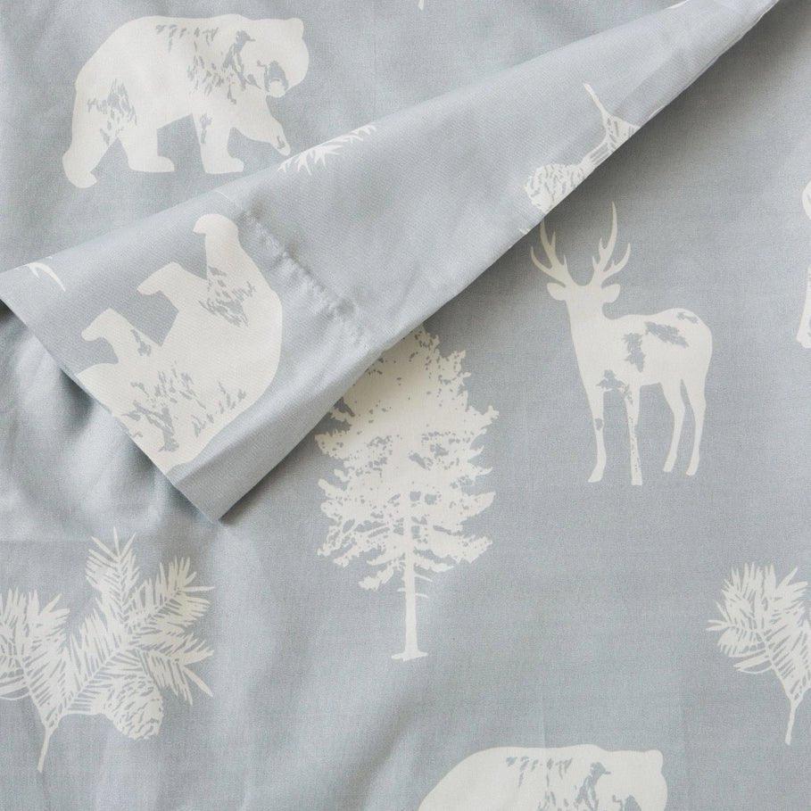 Light grey wildlife imagery sheets in light grey and white - Your Western Decor