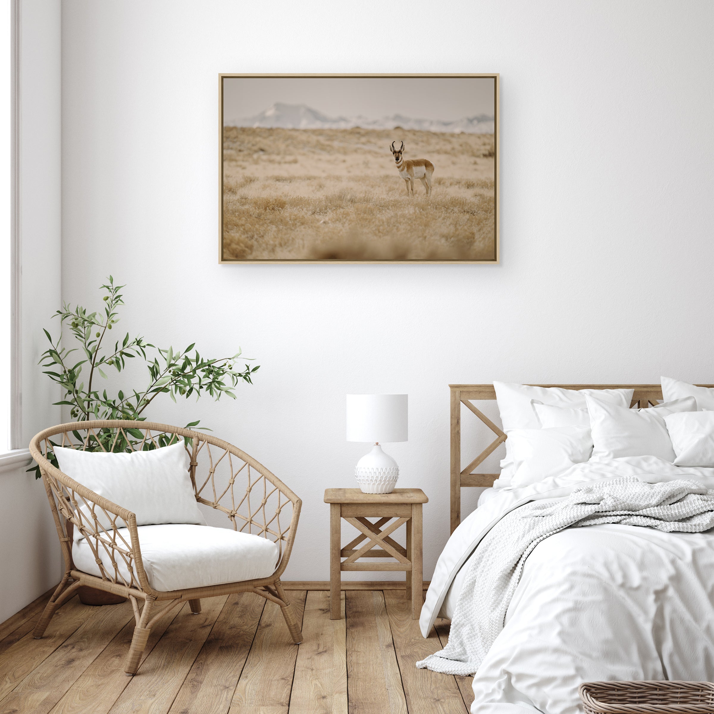 Canvas art of Utah antelope in bedroom - Your Western Decor