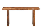 Front view of Sheesham live edge console sofa table 