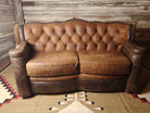 Yellowstone luxury tufted leather loveseat - Your Western Decor