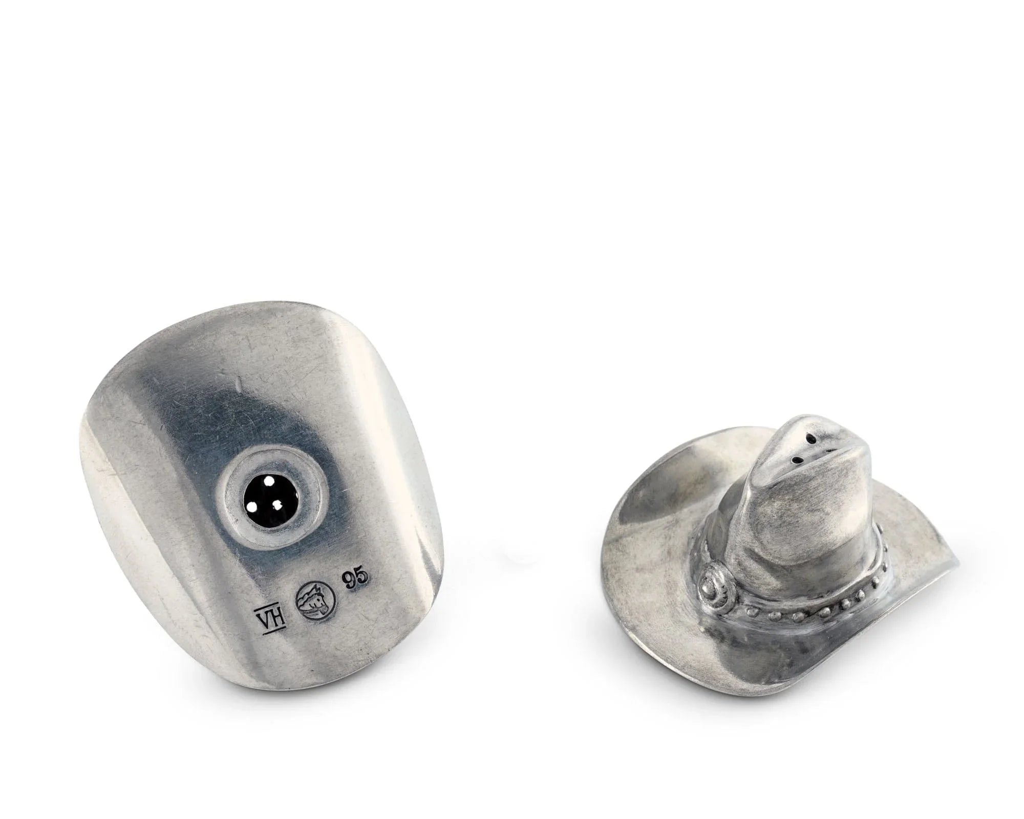 Cowboy hat salt and pepper shaker set detail - Your Western Decor