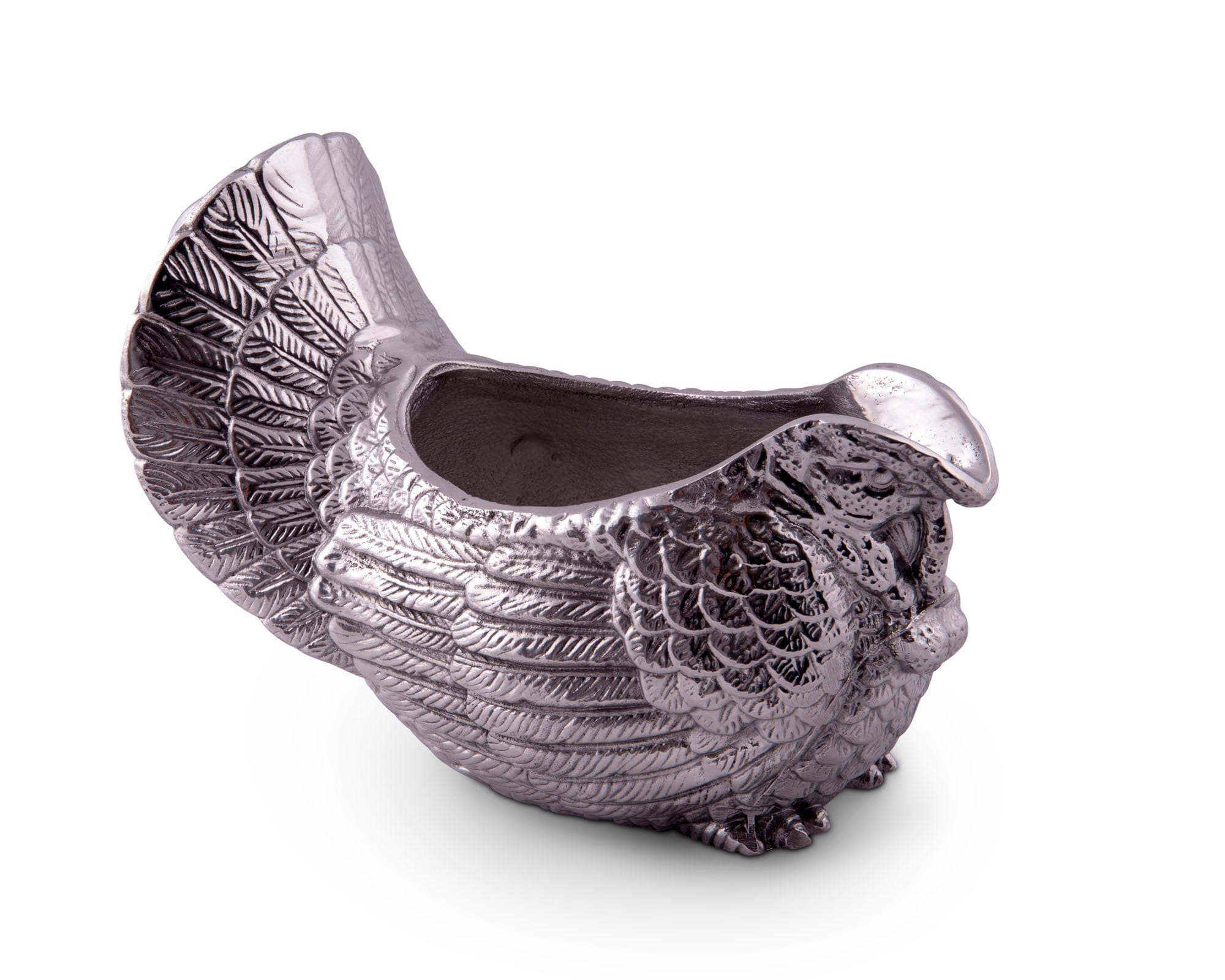 Carved aluminum turkey design gravy boat - Your Western Decor