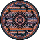 The Ghost Rider Round Area Rug - Blue - Your Western Decor